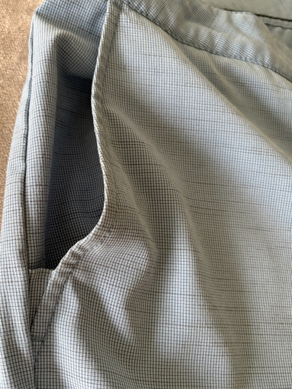 Travis Mathew Light Blue Micro-Check Flat Front Shorts - Picture 5 of 11